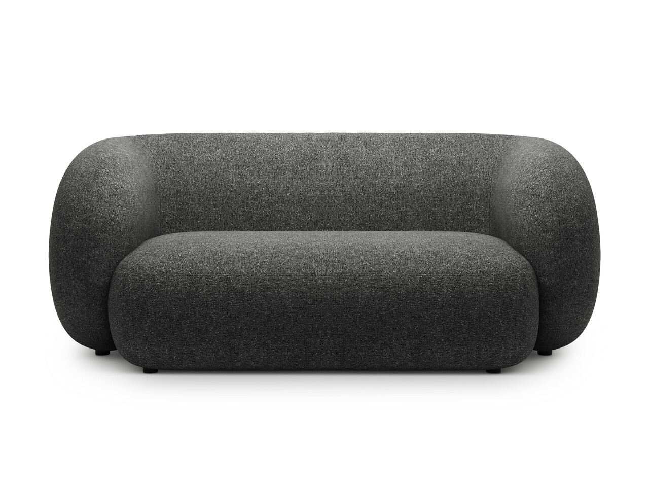 Canapea modulara 2 locuri, Kate, Micadoni Home, 183x99x76 cm, tesatura structurata, gri inchis melanj - imagine 5